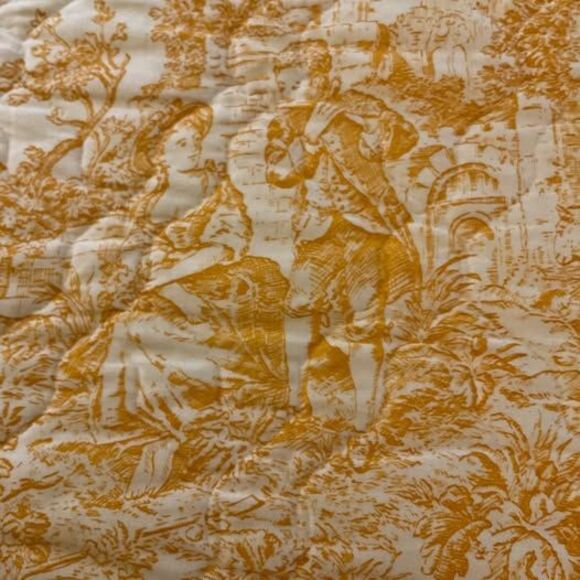 French Toile Cotton King Figural Bedspread. No label on it. - Picture 4 of 10